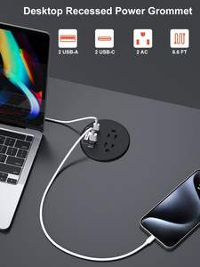 <span class=keywords><strong>Regleta</strong></span> de alimentación empotrada de 20W/65W con carga rápida PD para el hogar y el trabajo, toma de corriente empotrada para escritorio - Product Image 2