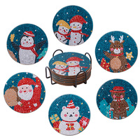 Sous-verres personnalisés en peinture diamant ODM/OEM antidérapants en acrylique, tapis de tasse, dessous de plat, broderie mosaïque diamant DIY