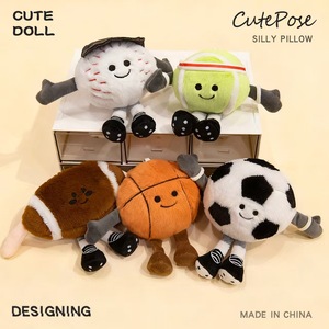 Llavero de Peluche con Forma de Balón Deportivo, Suave y Adorable, Baloncesto/Fútbol/Rugby/Tenis/Béisbol, Juguete de Peluche de Algodón PP de 15 cm, Venta al Por Mayor - Product Image 3
