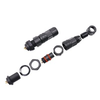 Barre d'éclairage Led Câble Disposition Connecteur DC monté sur panneau M12 4Pin Type de soudure Femelle Connecteur plastique IP68 avec capuchon