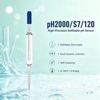 Sensor pH Suhu Tinggi PH2000 120mm 0-14 pH 0-140C Kesalahan Alkali Rendah Pemantauan Online Respon Cepat Performa Tinggi