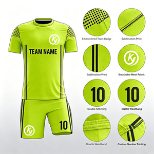 Seragam Sepak Bola Pria Custom Jacquard Sublimasi, Kaos Jersey Olahraga, Set Seragam Sepak Bola, Produsen Perlengkapan Sepak Bola OEM Grosir - Product Image 2