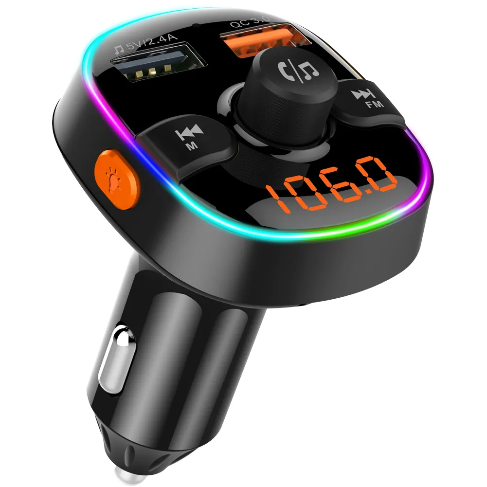 Bluetooth Car Kit Wireless Radio Audio Adapter 5.0 Bluetooth FM Transmitter Car MP3 Player