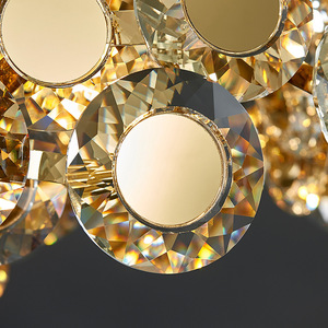 Postmodern avize altın çelik kristal yuvarlak kolye lamba oturma odası yatak ev ofis kapalı lamba dekor - Product Image 3