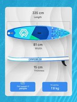 Planche de paddle gonflable SUP, planche de surf de randonnée, planche de surf portable avec pont antidérapant pour adultes et débutants