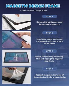 Aluminum Magnetic Frame <b>Light</b> <b>Box</b> Sign Rectangle Shape Wall Mount Hidden Hooks <b>Advertising</b> Display LED Lightbox - Product Image 6
