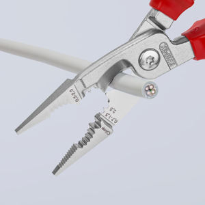 Pince d'installation électrique isolée KNIPEX 13 86 200 avec poignées multi-composants, testée VDE, chromée - Product Image 4