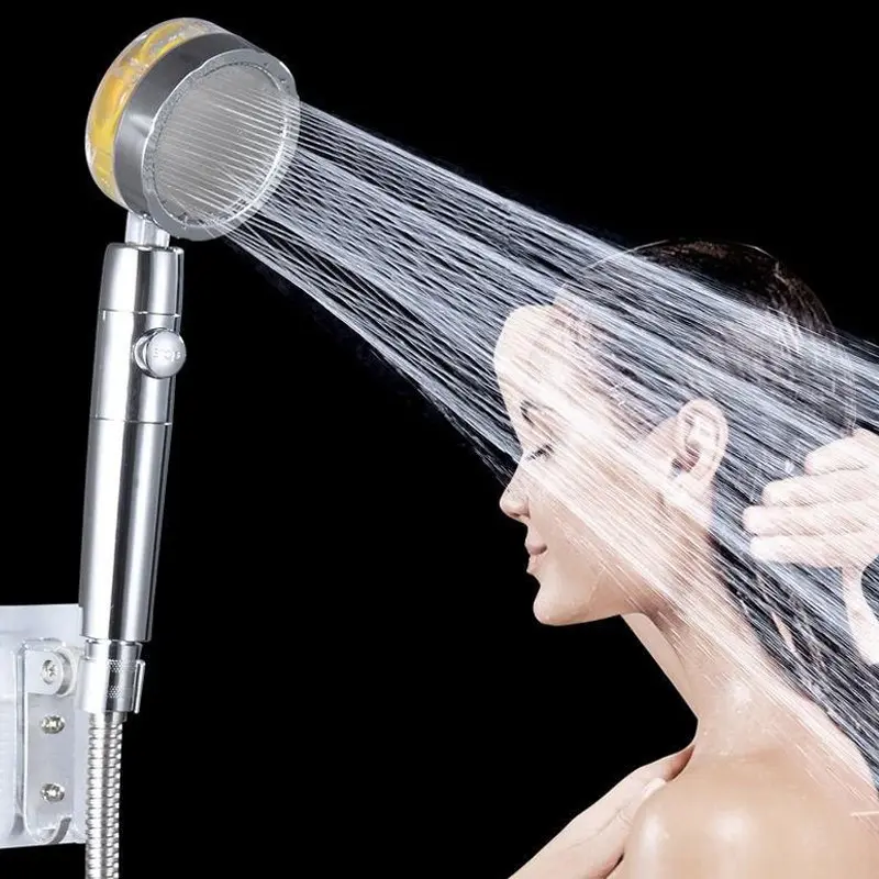 2023 New High Pressure Spinning Fan Hand Showerhead With Small Turbo Fan Water Spray stainless steel Shower Head