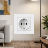Interruptor y Enchufe Eléctrico de Pared Estándar Europeo con Conexión a Tierra, 250V 16A, Panel de PC, Toma Schuko, Enchufe Alemán