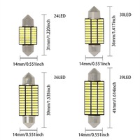 Ampoules LED Festoon Super Lumineuses 12V pour Intérieur de Voiture, Lampe de Lecture, Lampe de Porte avec Canbus, Modèles C5W C10W H1-4014 28 35 42 49LED