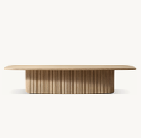 Table basse ovale en bois de style américain Table basse en chêne de luxe