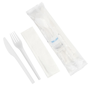 Bio Bag Envuelto CPLA Cuchillo desechable y tenedor Cubiertos con servilleta Sal y pimienta Material ecológico - Product Image 2