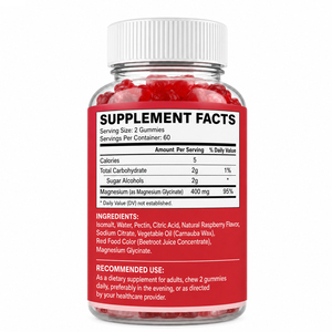 Gummies électrolytiques au glycinate de magnésium bio, complément alimentaire végétalien, faible teneur en sucre, 60 unités, améliore la mémoire et le sommeil - Product Image 4