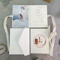Invitations de mariage personnalisables en velours blanc avec estampage à chaud, cartes de vœux en carton de style européen haut de gamme pour cadeaux d'affaires