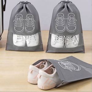 Sac de rangement pour chaussures portable et réutilisable, en tissu non tissé avec fenêtre transparente, sac anti-poussière pour chaussures, sac publicitaire promotionnel - Product Image 2