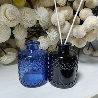 Bouteille diffuseur de parfum vintage en verre gaufré vide pour diffuseur à bâtonnets, désodorisant d'ambiance et huile parfumée, pour la décoration intérieure