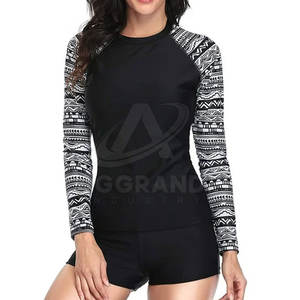 Gym Fitness Clothing New Arrival <b>Women</b> <b>Rash</b> <b>Guard</b> Cheap Price Custom Design Long Sleeves Printed Beach <b>Rash</b> <b>Guard</b> for <b>Women</b> - Product Image 1