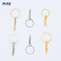 EWANG Anneau de porte-clés plat en métal DIY, argenté et doré, avec fermoir mousqueton et vis à œillet
