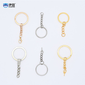 EWANG-Llavero de metal redondo plateado y dorado con cierre de langosta, llavero Plano dividido con tornillo de ojo - Product Image 5