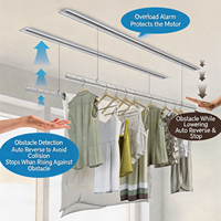 Séchoir à linge électrique mural intelligent rétractable invisible avec éclairage linéaire pour balcon et intérieur ORLANT