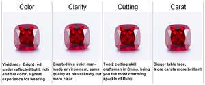 อัญมณีที่ปลูกในห้องปฏิบัติการทำจากทับทิมอัญมณีหลวมสีแดงสดใสสำหรับเครื่องประดับที่ดี - Product Image 5