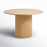 Ensemble de table à manger ronde moderne de style farmhouse avec 4 chaises, en bois massif, meubles imperméables pour hôtel et salle à manger