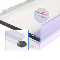 Meilleure vente Supermarché Au Détail En Plastique Pvc Acrylique Étiquette Étiquette Adhésif Bande De Données Prix Titulaire Pour Étagères En Verre