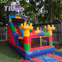 Blocs de construction gonflables de divertissement en PVC, thème commercial, toboggan aquatique gonflable pour répondre aux besoins de location sur le marché