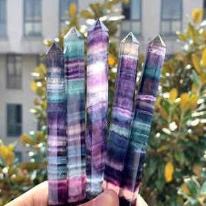 Pointes de cristal naturel de haute qualité, pointes de fluorite arc-en-ciel, pierre de guérison, tour de fluorite bonbon pour le Feng Shui - Product Image 4