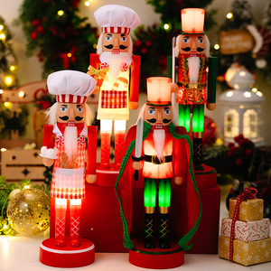 LK Brand Eco-Friendly <b>Christmas</b> <b>Decorations</b> LED Light Wooden Handmade Santa Figurine Tabletop <b>Decoration</b> New Year Gifts - Product Image 1