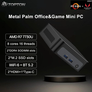 Mini PC de jeu Topton Metal Palm AMD Ryzen 7 7730U 5825U <span class=keywords><strong>5800U</strong></span> R5 7530U <span class=keywords><strong>5600U</strong></span> Nuc Mini Ordinateur NVMe DDR4 Bureau WiFi6 BT5.2 - Product Image 6