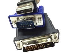 Câble G-karve DX2429 35 broches DVI vers VGA+BNC+USB avec conducteur en cuivre et gaine en PVC, résolution 4K pour ordinateur, garantie 1 an