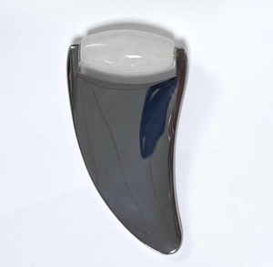 2 in 1 Multi-purpose fashionable beauty tools Metal Gua Sha Board white <b>jade</b> <b>Roller</b> Massage Tool For Face - Product Image 2