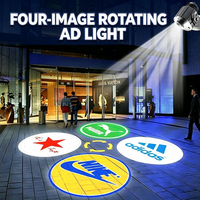 Projecteur publicitaire de logo LED étanche IP65 personnalisé avec diapositives Gobo rotatives à quatre motifs pour l'extérieur