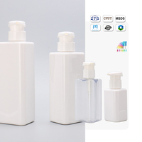 Emballage trilatéral de lotion d'émulsion 200ml 300ml emballage fait sur commande blanc transparent de bouteille de shampooing avec le logo