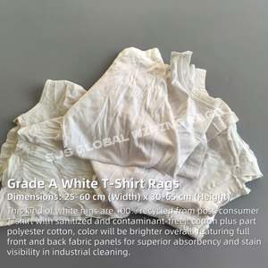 Trapos de Algodón Blanco para Uso en Taller, 5KG, 10KG, 25KG, 100KG, Incluyendo Trapos de Camiseta Reciclados, Trapos de Algodón 100% Blanco - Product Image 2