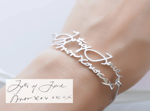 <span class=keywords><strong>Bracelet</strong></span> en Acier Inoxydable Bijou <span class=keywords><strong>Personnalisé</strong></span> avec Écriture Manuscrite Véritable, Cadeau d'Anniversaire, Breloque de Créateur - Product Image 5