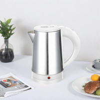 Bouilloire électrique en acier inoxydable 0,8 L, chauffe-eau mécanique pour le thé et le café à la maison