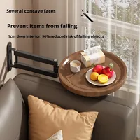 Étagère de Rangement Murale Pliante et Rotative en Bois Écologique pour Chevet, Salon, Multifonctionnelle, Flottante, en Fer