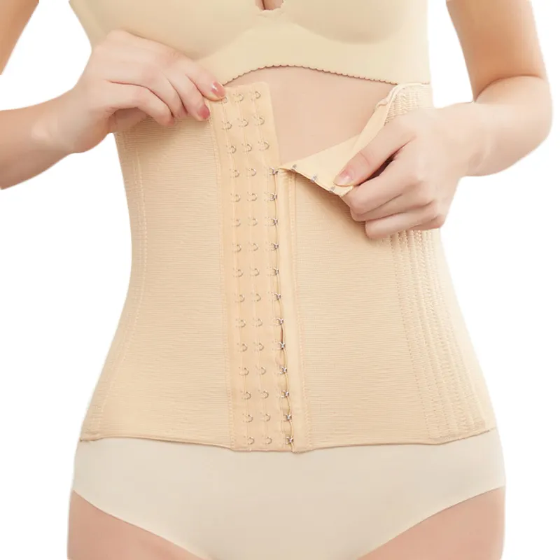 2022 New Women Ceinture Ventre Elastic Belt 16 Steel Bone Tummy Wrap Band Nylon Shape Wear Waist Trainer Corset With Hooks