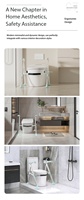 Barre de sécurité réglable en aluminium pour toilettes, 6 hauteurs, pour personnes âgées, aide à la mobilité dans la salle de bain