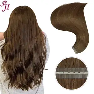 FH remy russian XO hair weft 100g invisible pu human hair seamless skin weft hair extension with hole