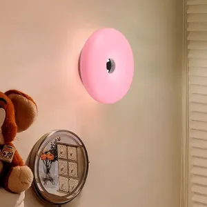 Creative Modern Donut-Shaped ABS <b>Table</b> Lamp <b>Wall</b>-<b>Mounted</b> Touch Control Rechargeable 5V Three Color Temperatures Decorative - Product Image 5