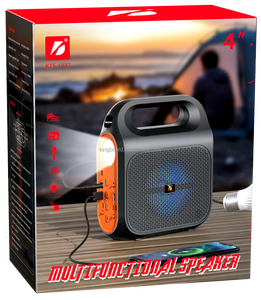Altavoz Inalámbrico Portátil con Energía Solar KTS-1837, Reproductor de Música MP3 USB, Radio FM con Bombilla y Luz de Emergencia - Product Image 5