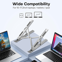 Support pour ordinateur portable Xowo, nouveau, en alliage d'aluminium, réglable sur 7 niveaux, pliable, design rotatif, compatible avec les ordinateurs portables de 10 à 17,2 pouces, support de bureau