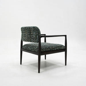 Fauteuil lounge moderne en bois, structure en chêne massif, chaise longue rembourrée en tissu avec design écologique pour salon - Product Image 3