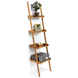 Zb BSCI Nhà Máy Tre Thang Kệ 4 Kệ Đứng Loại Tường Nghiêng Kệ Đơn Vị Trang Trí Tre Trang Trí Thang Cầu Thang - Product Image 1