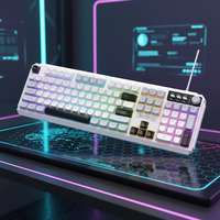 Clavier de jeu mécanique filaire à membrane K511 OEM avec logo personnalisé, 101 touches, rétroéclairage LED, avec bouton pour PC portable