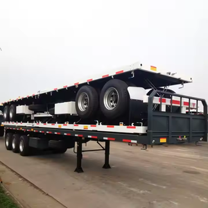 Semi-remorque plateau porte-conteneurs 3 essieux à prix d'usine, livraison gratuite de cadenas de conteneur et échelle inclus - Product Image 3