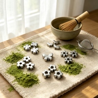 Tamis à matcha en acier inoxydable 316 en forme de fleur, motif floral trèfle pour tamis à poudre de matcha, accessoires à thème personnalisé